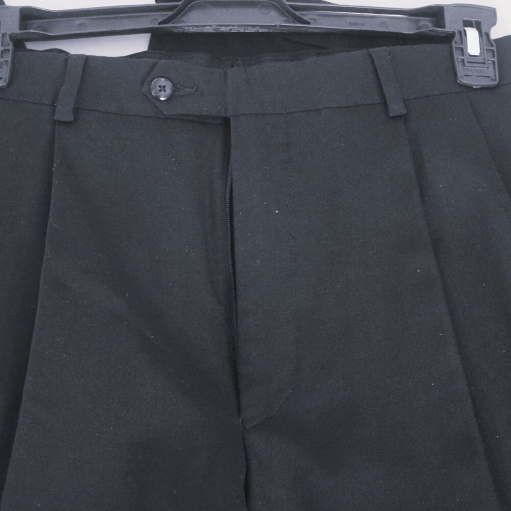 JOS. A BANK Big & Tall Men's Black-33 X 32 Wool Trousers-100% Wool Pleated-Cuffs